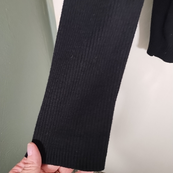 Lauren Ralph Lauren Women's M Black Zip Cardi Sweater Gold Monogram Crest - Picture 6 of 8